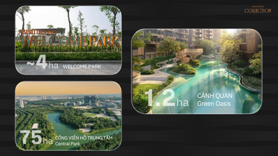 Orchard Collection sở hữu 3 tiện ích mảng xanh bên ngoài và bên trong