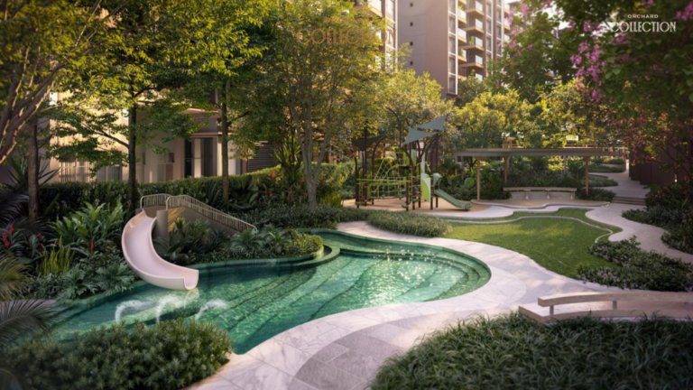 Sân chơi nước trẻ em tại Orchard Collection